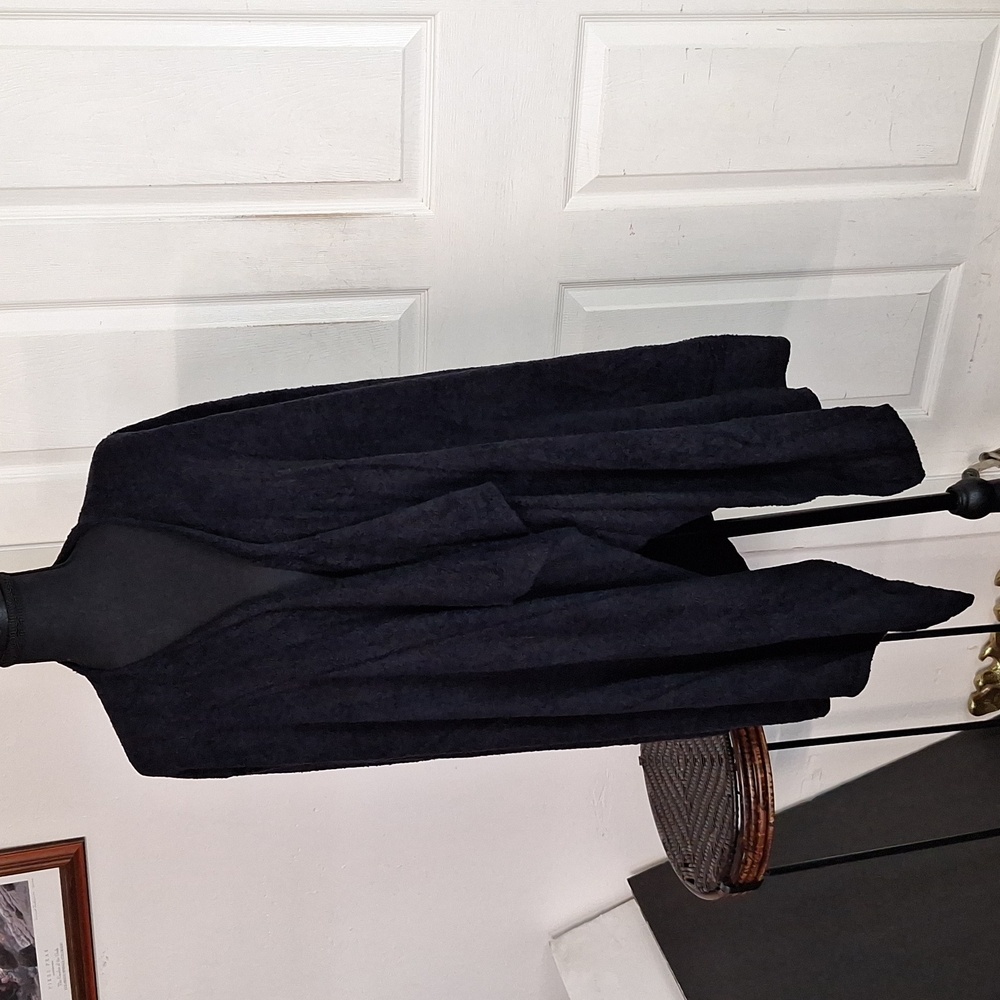 BAREFOOT DREAMS Black CozyChic Lite Island Wrap Cardigan Open 1X STYLE 436X